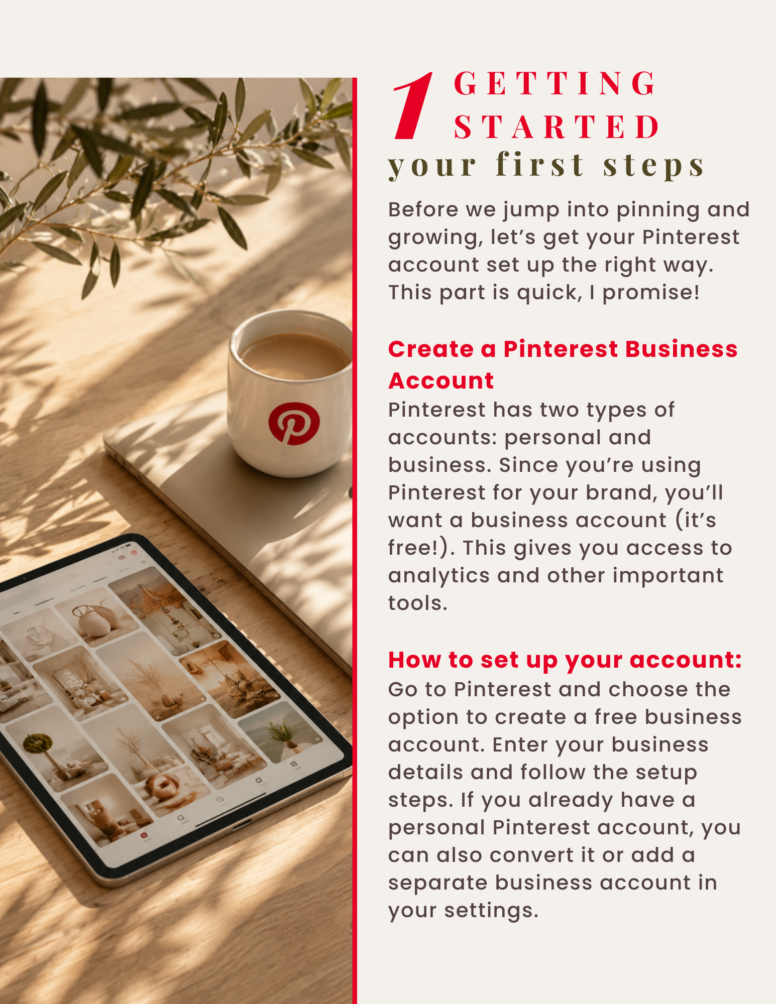 Guide page preview: Getting started your first steps